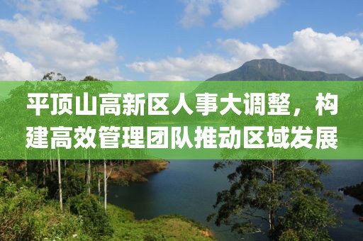 平頂山高新區人事大調整，構建高效管理團隊推動區域發展