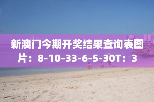 新澳門今期開獎結果查詢表圖片：8-10-33-6-5-30T：3
