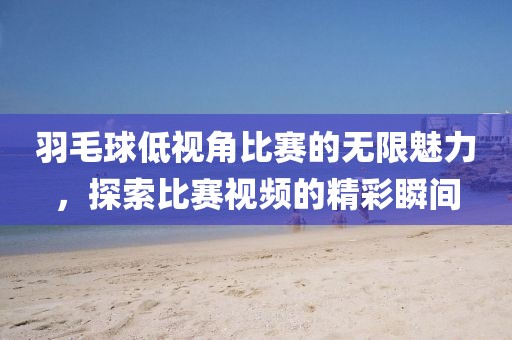 羽毛球低視角比賽的無限魅力，探索比賽視頻的精彩瞬間