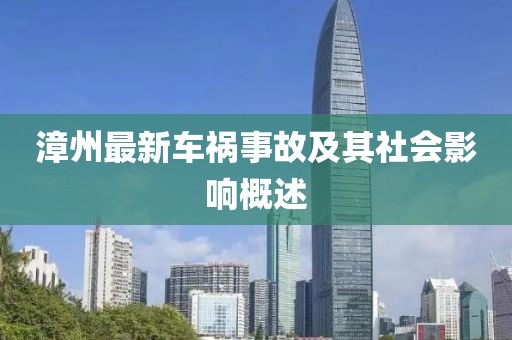 漳州最新車禍事故及其社會影響概述