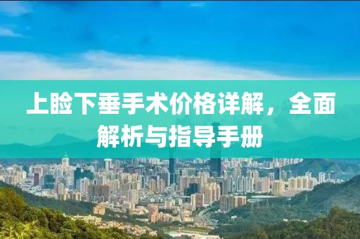 上瞼下垂手術價格詳解，全面解析與指導手冊