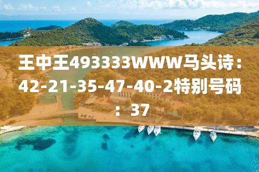 王中王493333WWW馬頭詩：42-21-35-47-40-2特別號碼：37