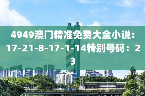 4949澳門精準免費大全小說：17-21-8-17-1-14特別號碼：23