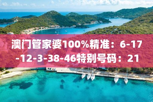 澳門管家婆100%精準：6-17-12-3-38-46特別號碼：21