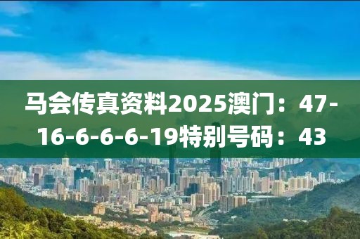 馬會傳真資料2025澳門：47-16-6-6-6-19特別號碼：43
