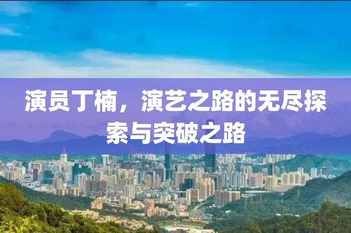 演員丁楠，演藝之路的無盡探索與突破之路