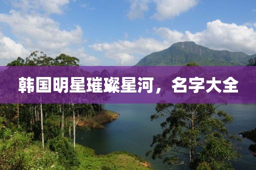 韓國明星璀璨星河，名字大全
