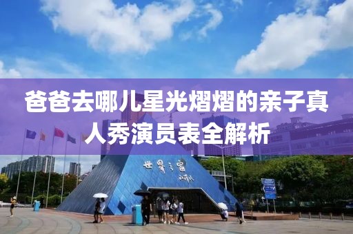 爸爸去哪兒星光熠熠的親子真人秀演員表全解析