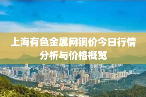 上海有色金屬網銅價今日行情分析與價格概覽