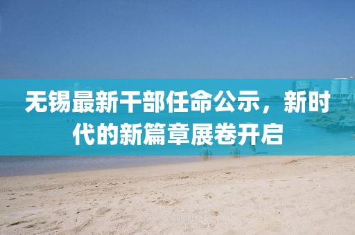 無錫最新干部任命公示，新時代的新篇章展卷開啟
