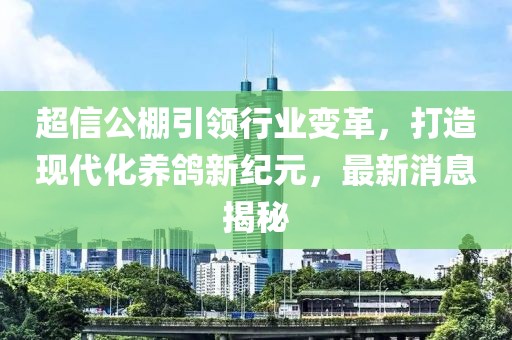 超信公棚引領行業變革，打造現代化養鴿新紀元，最新消息揭秘