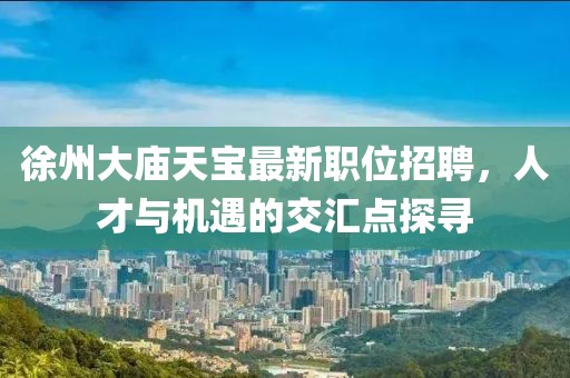 徐州大廟天寶最新職位招聘，人才與機遇的交匯點探尋