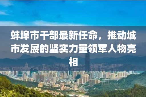 蚌埠市干部最新任命，推動城市發展的堅實力量領軍人物亮相