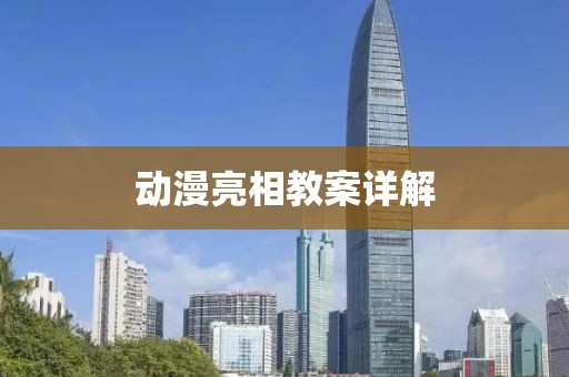 動漫亮相教案詳解