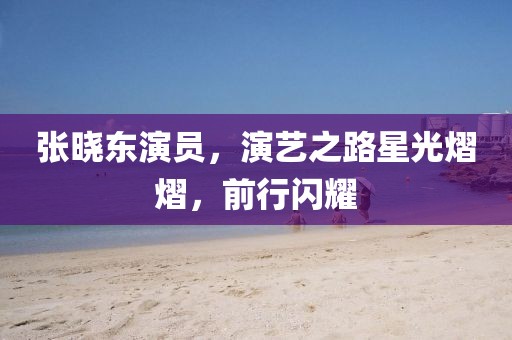 張曉東演員，演藝之路星光熠熠，前行閃耀