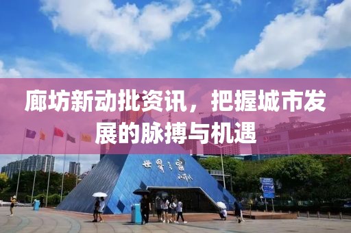 廊坊新動批資訊，把握城市發展的脈搏與機遇