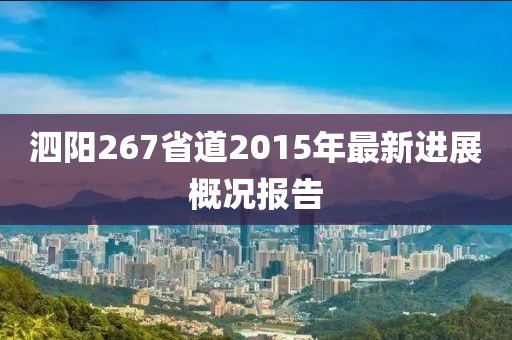 泗陽267省道2015年最新進展概況報告