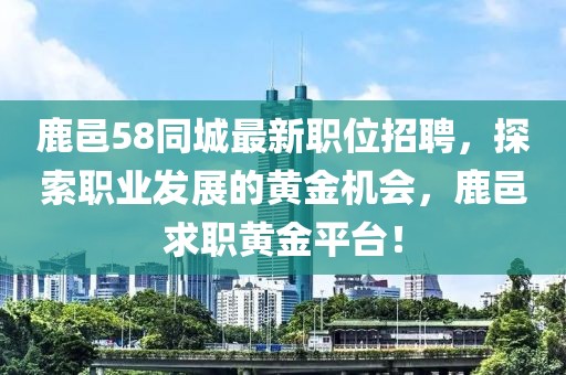 鹿邑58同城最新職位招聘，探索職業發展的黃金機會，鹿邑求職黃金平臺！