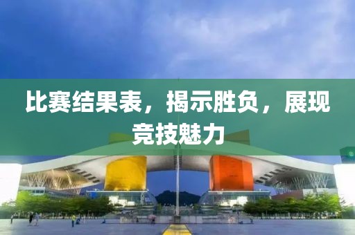 比賽結果表，揭示勝負，展現競技魅力