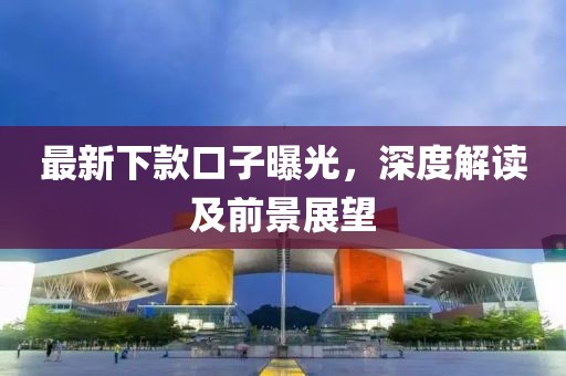 最新下款口子曝光，深度解讀及前景展望