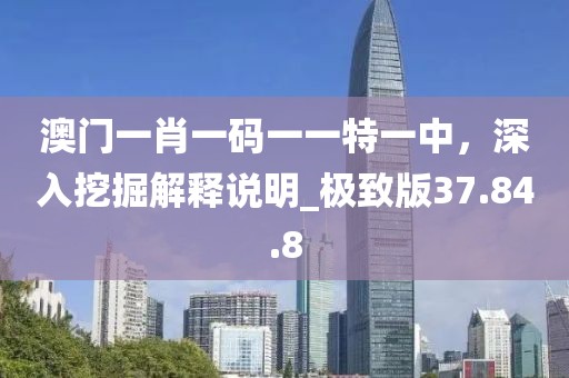 澳門一肖一碼一一特一中，深入挖掘解釋說明_極致版37.84.8