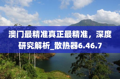 澳門最精準真正最精準，深度研究解析_散熱器6.46.7