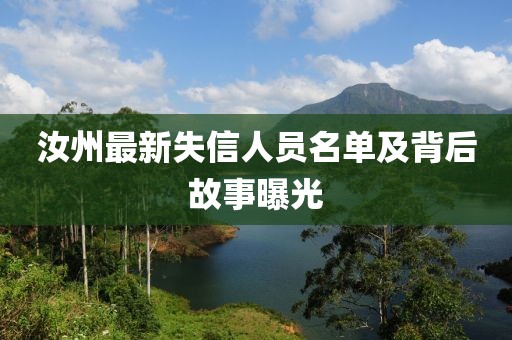 汝州最新失信人員名單及背后故事曝光