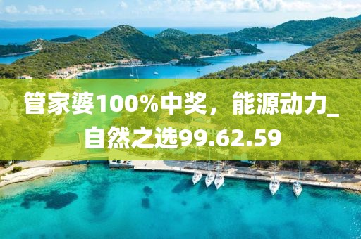 管家婆100%中獎，能源動力_自然之選99.62.59