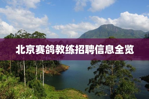 北京賽鴿教練招聘信息全覽