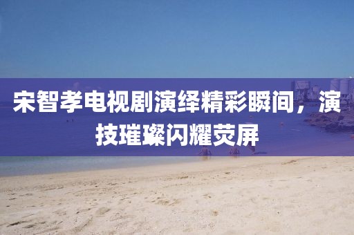 宋智孝電視劇演繹精彩瞬間，演技璀璨閃耀熒屏