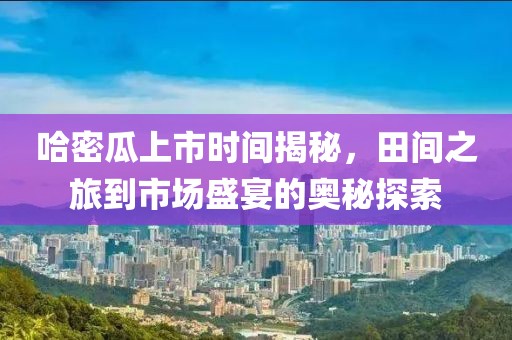 哈密瓜上市時間揭秘，田間之旅到市場盛宴的奧秘探索