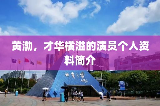 黃渤，才華橫溢的演員個人資料簡介