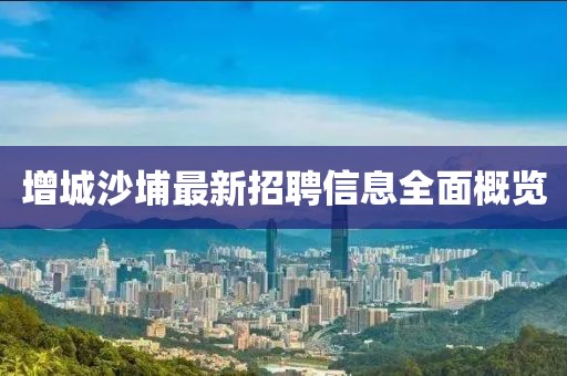 增城沙埔最新招聘信息全面概覽
