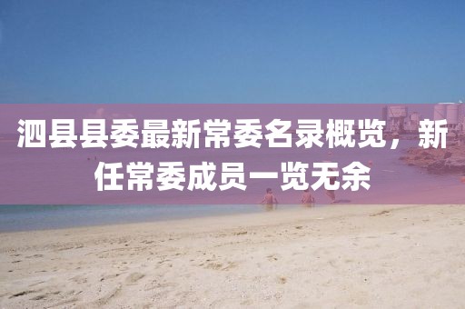 泗縣縣委最新常委名錄概覽，新任常委成員一覽無余