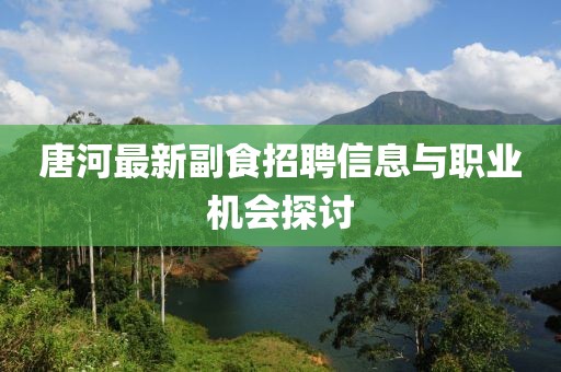 唐河最新副食招聘信息與職業機會探討