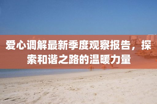 愛心調解最新季度觀察報告，探索和諧之路的溫暖力量