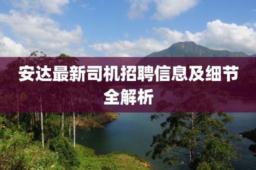 安達最新司機招聘信息及細節全解析