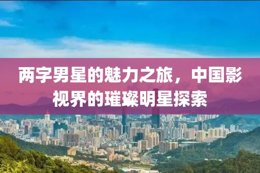 兩字男星的魅力之旅，中國影視界的璀璨明星探索