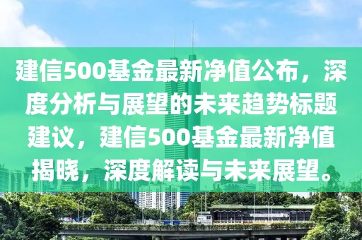 建信500基金最新凈值公布，深度分析與展望的未來趨勢標題建議，建信500基金最新凈值揭曉，深度解讀與未來展望。