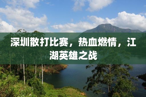 深圳散打比賽，熱血燃情，江湖英雄之戰