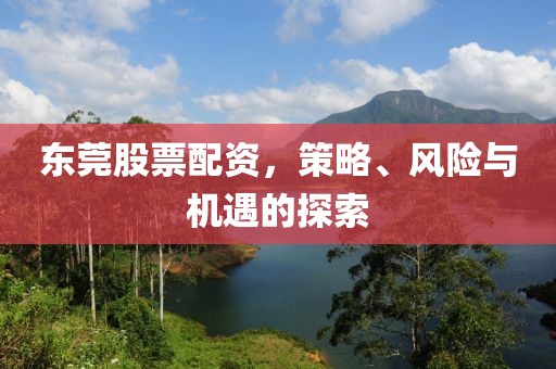 東莞股票配資，策略、風險與機遇的探索