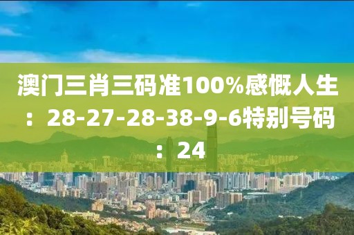 澳門三肖三碼準100%感慨人生：28-27-28-38-9-6特別號碼：24