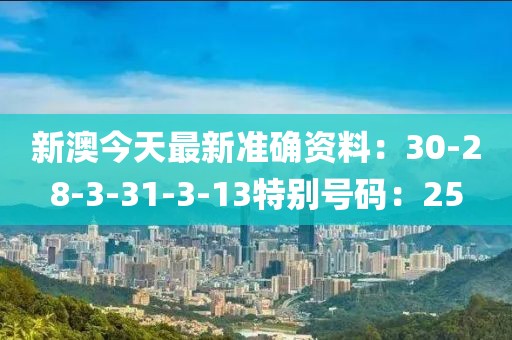新澳今天最新準確資料：30-28-3-31-3-13特別號碼：25
