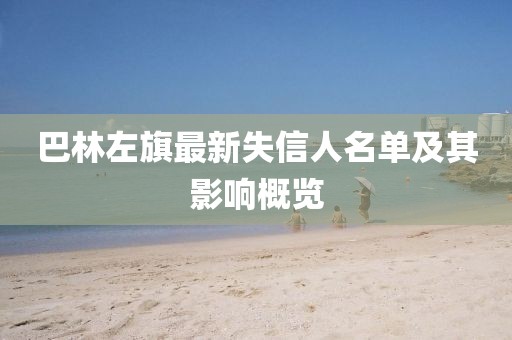 巴林左旗最新失信人名單及其影響概覽