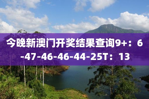 今晚新澳門開獎結果查詢9+：6-47-46-46-44-25T：13