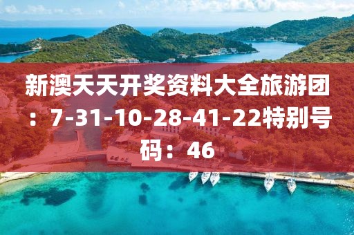 新澳天天開獎資料大全旅游團：7-31-10-28-41-22特別號碼：46