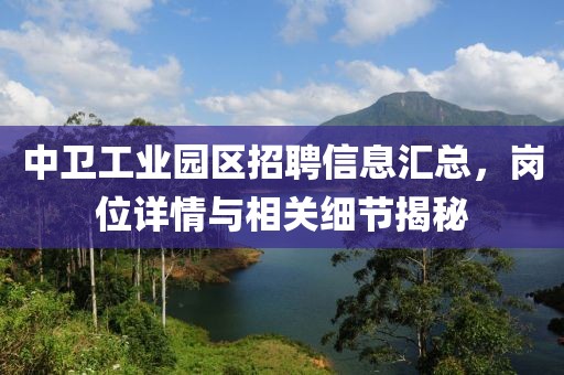 中衛工業園區招聘信息匯總，崗位詳情與相關細節揭秘