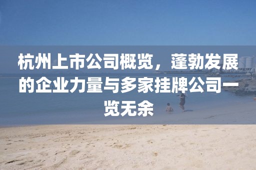 杭州上市公司概覽，蓬勃發展的企業力量與多家掛牌公司一覽無余
