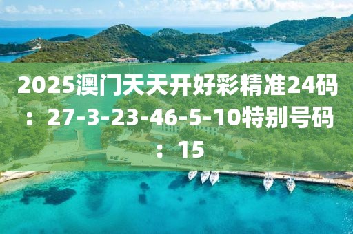 2025澳門天天開好彩精準24碼：27-3-23-46-5-10特別號碼：15