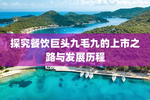 探究餐飲巨頭九毛九的上市之路與發展歷程